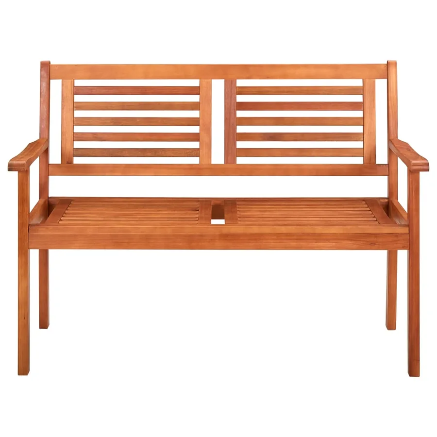Banc de jardin 2 places 120 cm Bois d'eucalyptus solide - 2