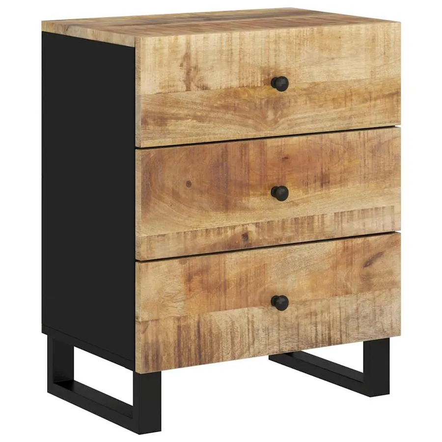 Table de chevet 50x33x62 cm Bois de manguier et d'ingénierie - 12