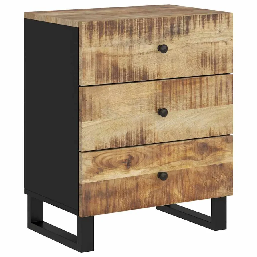 Table de chevet 50x33x62 cm Bois de manguier et d'ingénierie - 2