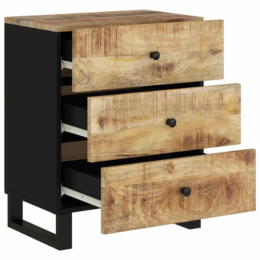 Table de chevet 50x33x62 cm Bois de manguier et d'ingénierie - 4