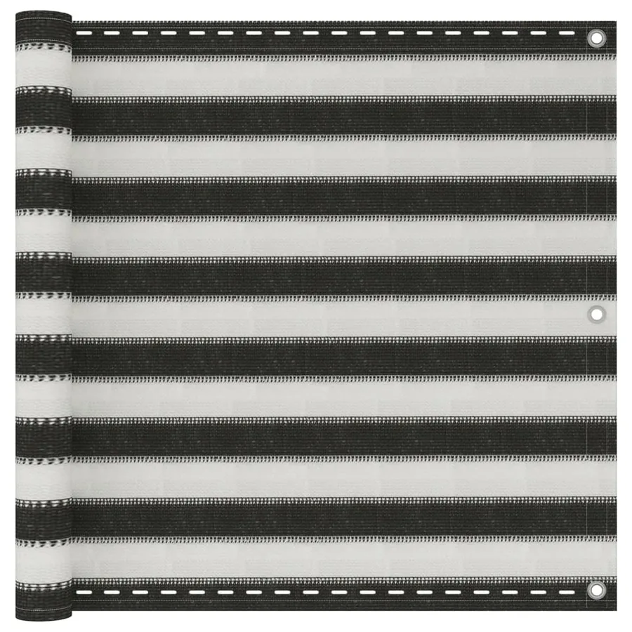 Écran de balcon en PEHD 90x400 cm Anthracite et blanc