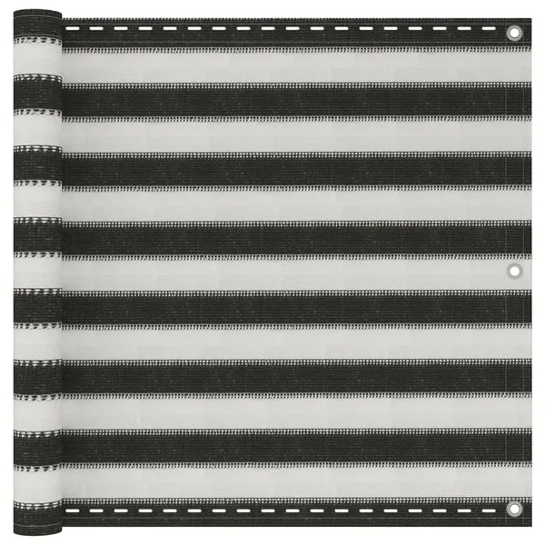 Écran de balcon en PEHD 90x400 cm Anthracite et blanc