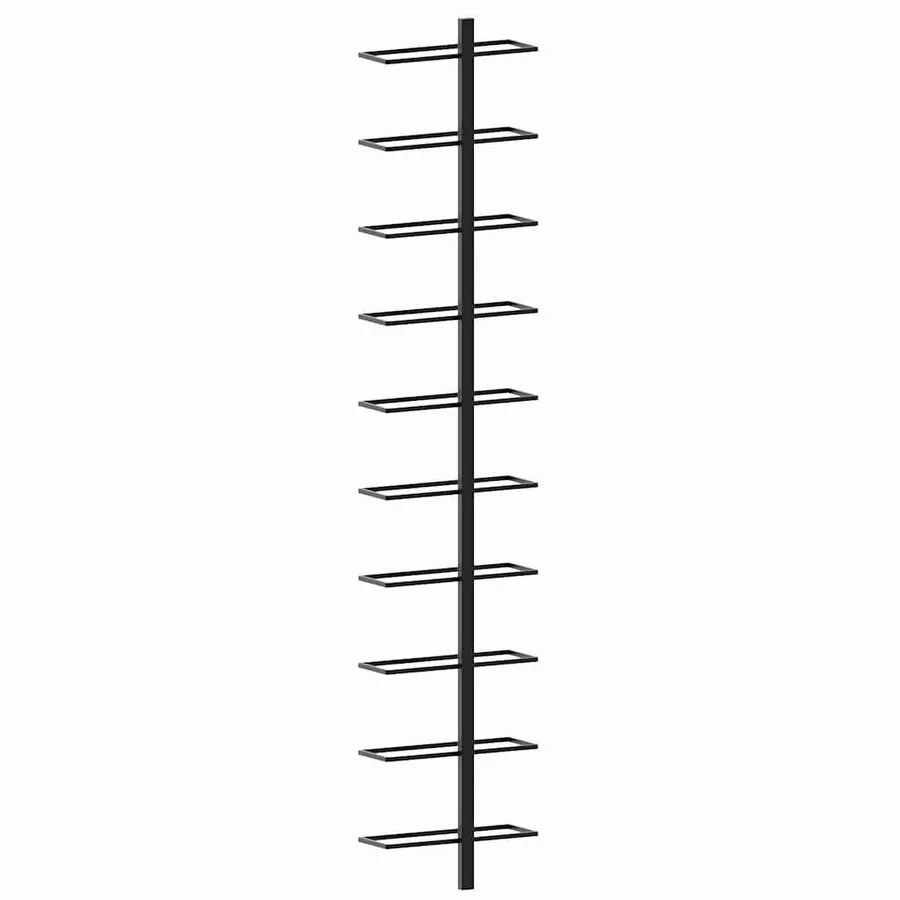 Casiers à bouteilles muraux pour 20 bouteilles 2 pcs Noir Métal - 8