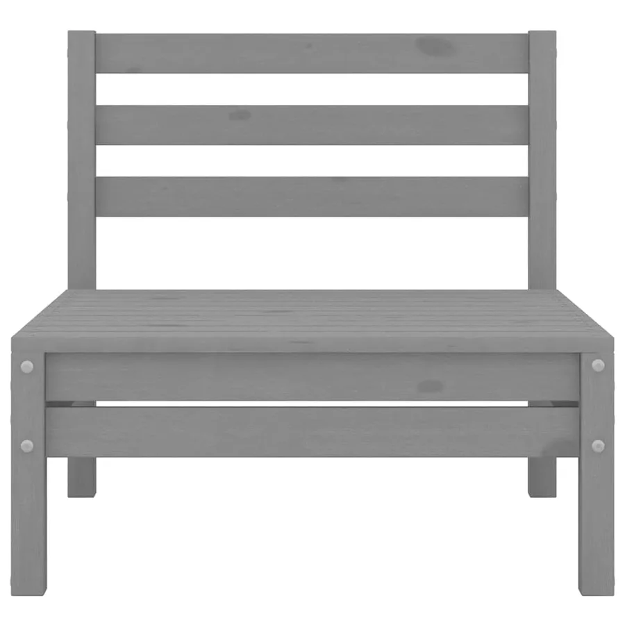 Canapés centraux de jardin 2 pcs gris bois de pin massif - 3
