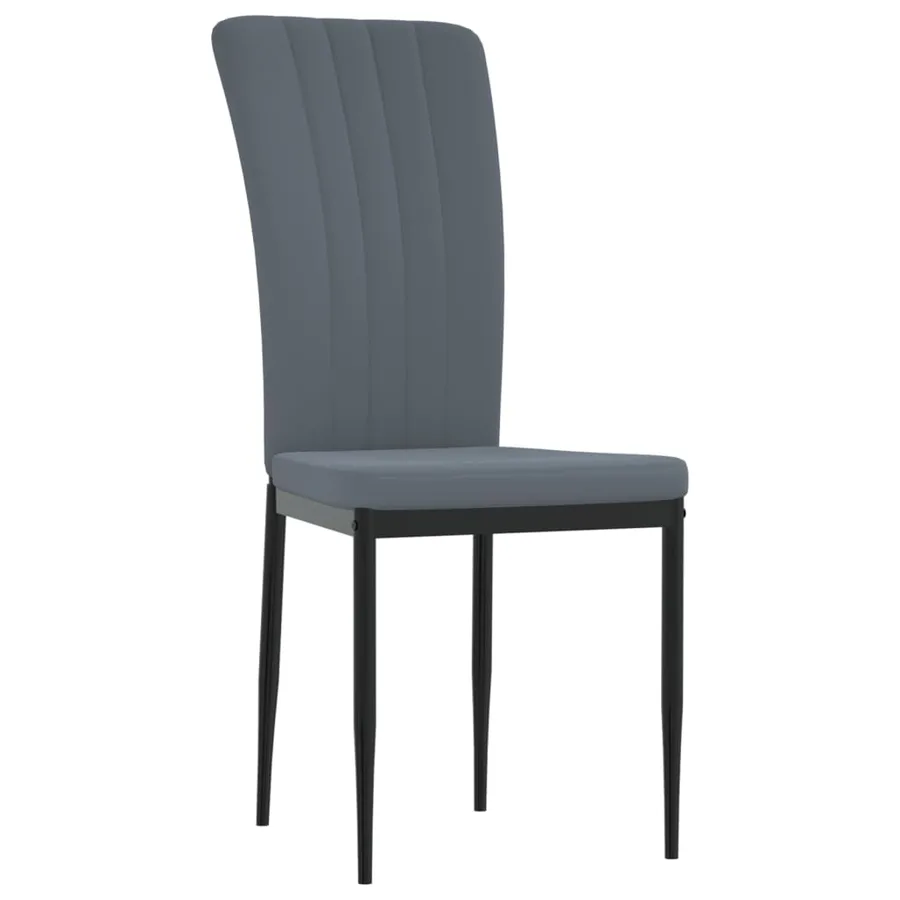 Chaises à manger lot de 2 Gris foncé Velours - 3