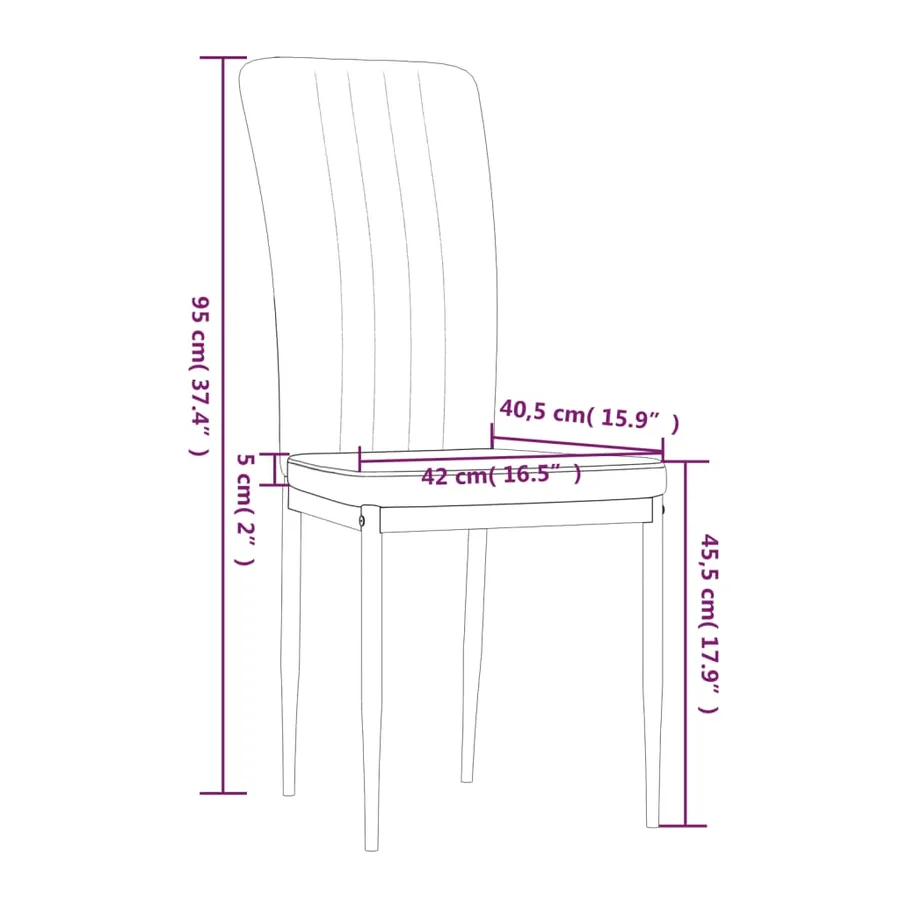 Chaises à manger lot de 2 Gris foncé Velours - 9