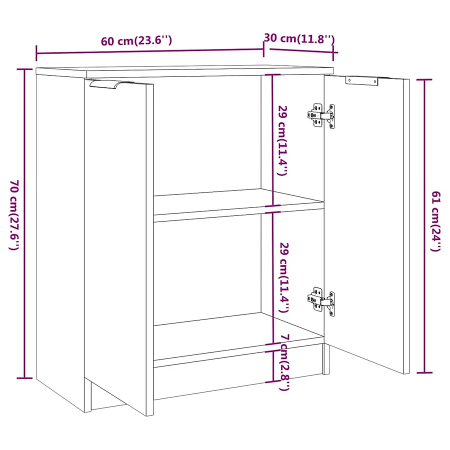 Buffets 3 pcs Chêne fumé Bois d'ingénierie - 7