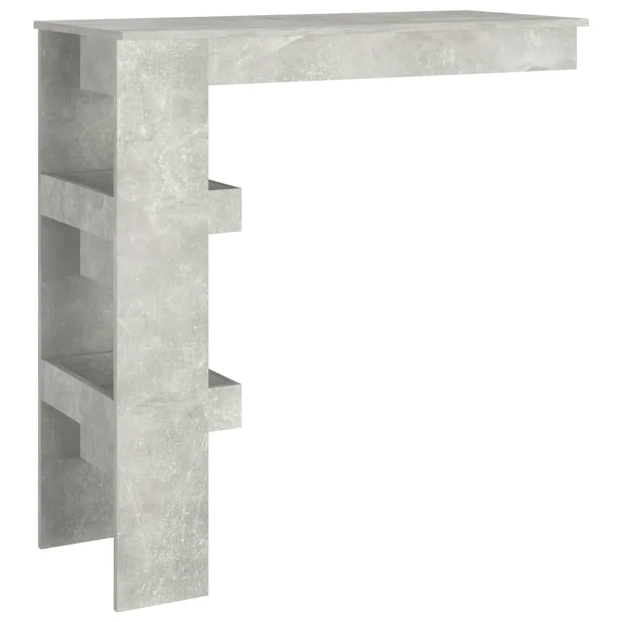 Table de bar murale Gris Béton 102x45x103,5cm Bois d'ingénierie - 5