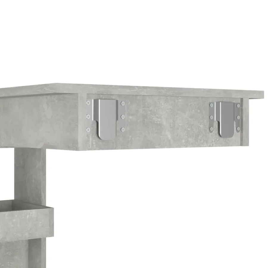 Table de bar murale Gris Béton 102x45x103,5cm Bois d'ingénierie - 8