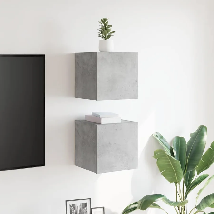 Meubles TV muraux 2 pcs Gris béton 30,5x30x30 cm - 3