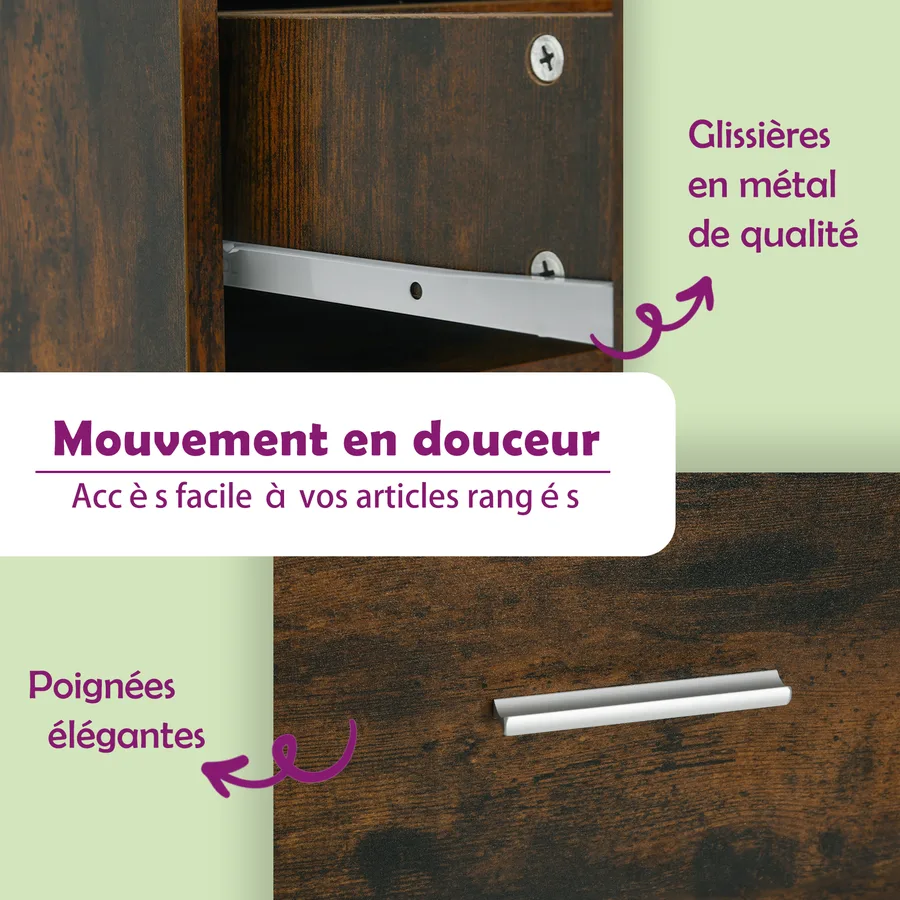 Buffets 3 pcs Chêne fumé Bois d'ingénierie - 13