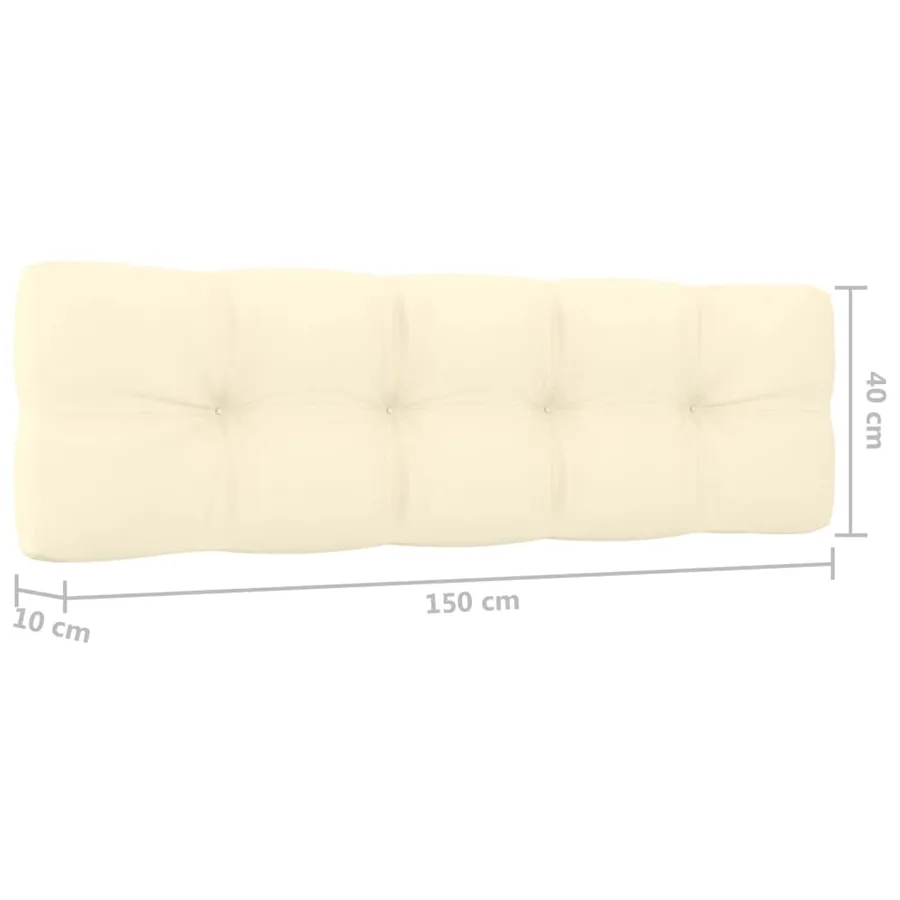 Banc de jardin avec coussins crème 179 cm Pin imprégné - 5
