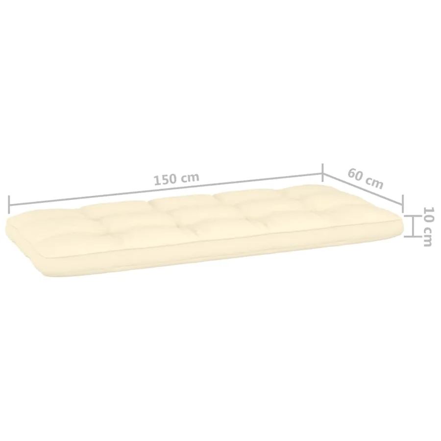 Banc de jardin avec coussins crème 179 cm Pin imprégné - 6