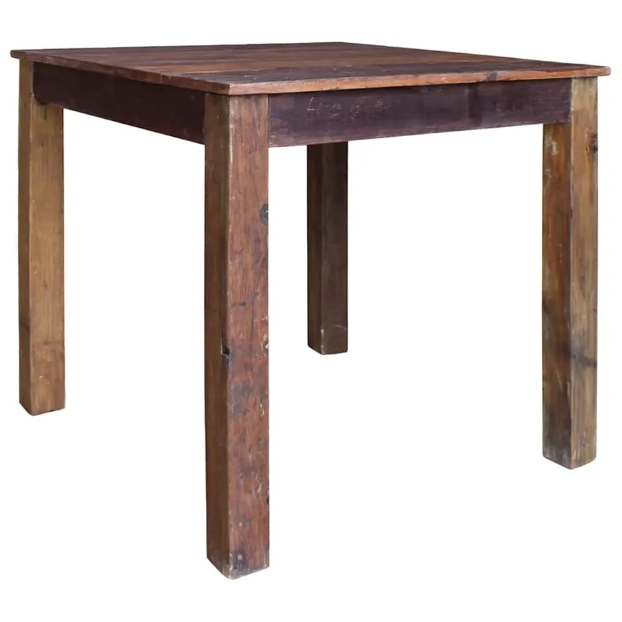 Table à manger bois de récupération mélangé 82x80x76 cm - 4