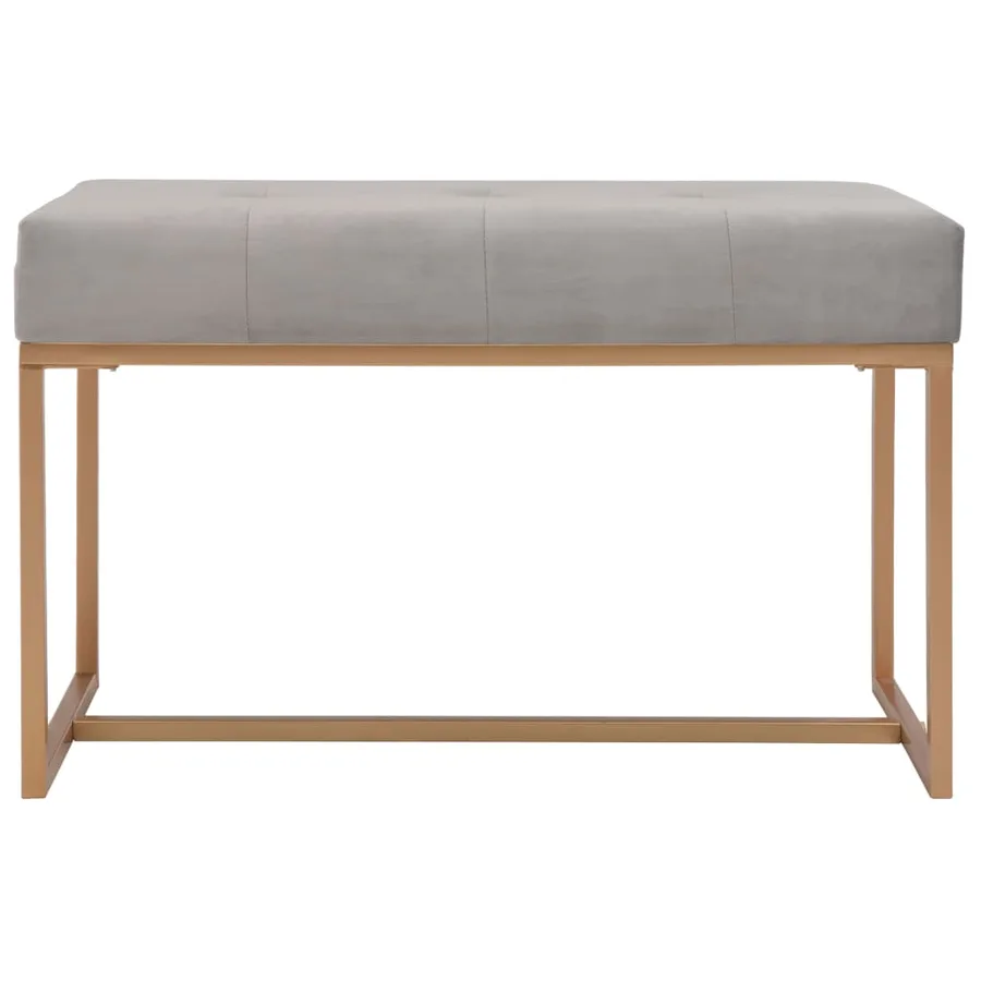 Banc 80 cm Gris Velours - 2