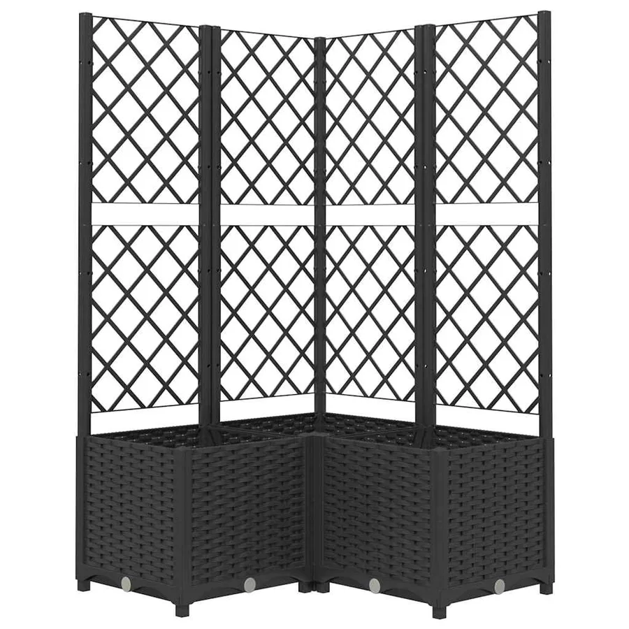 Jardinière avec treillis Noir 80x80x136 cm PP - 2