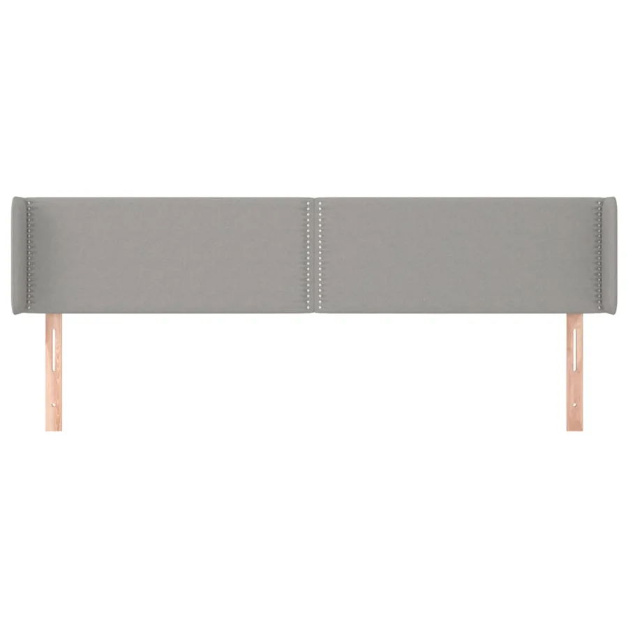 Tête de lit avec oreilles Gris clair 183x16x78/88 cm Tissu - 3
