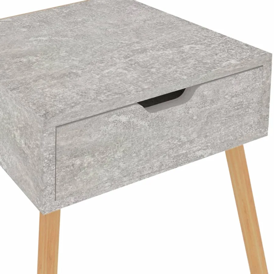 Tables de chevet 2 pcs Gris béton 40x40x56 cm Bois d'ingénierie - 9