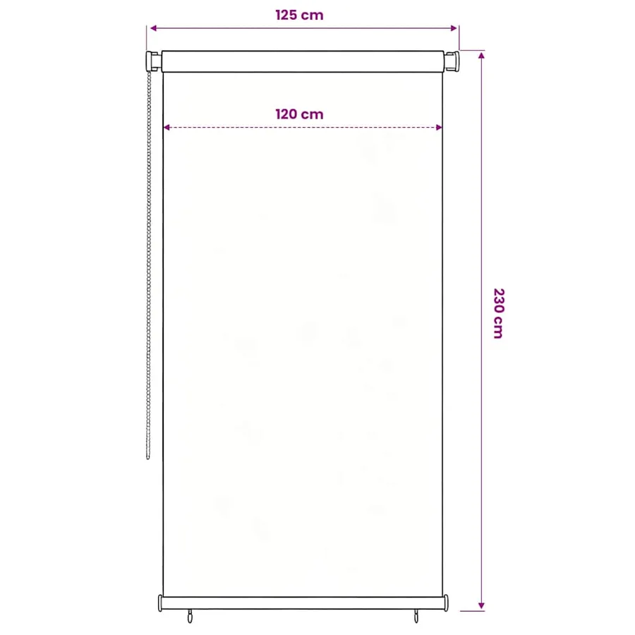 Store roulant d'extérieur 125 (l) x 230 (H) cm bleu HDPE - 6