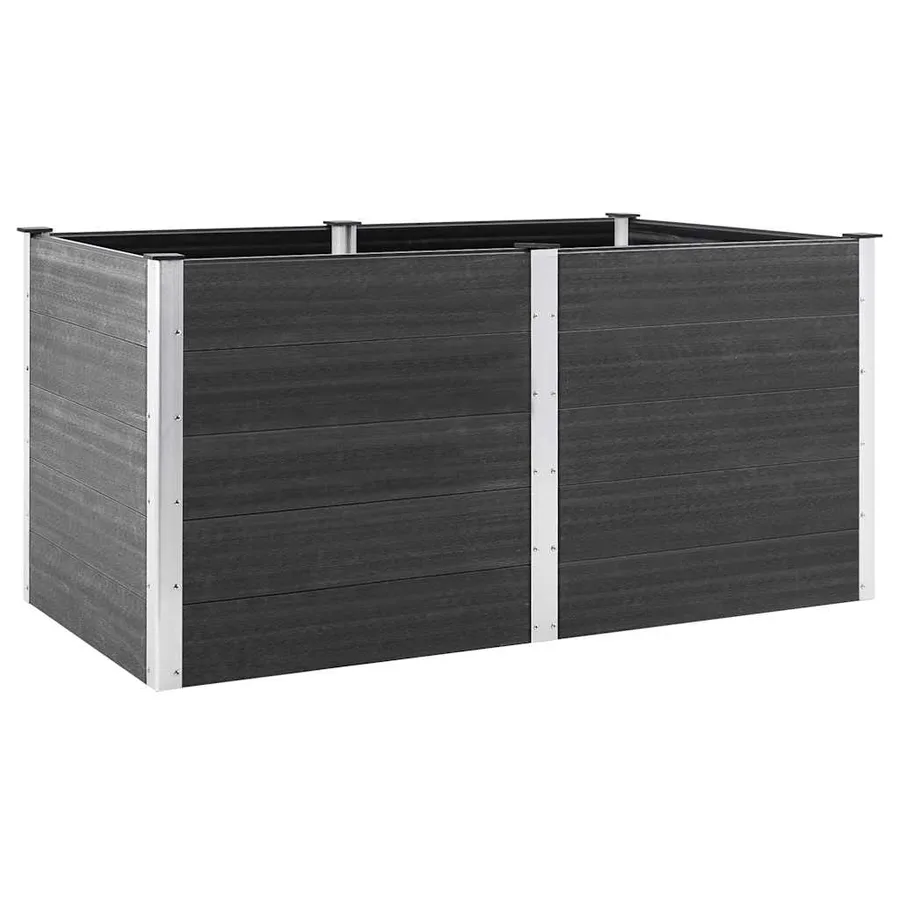 Lit surélevé de jardin 200x100x91 cm WPC Gris - 2