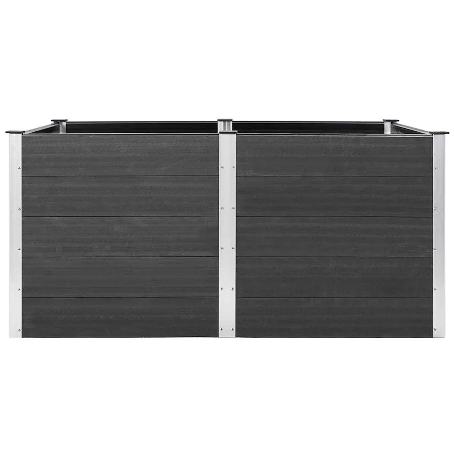Lit surélevé de jardin 200x100x91 cm WPC Gris - 3