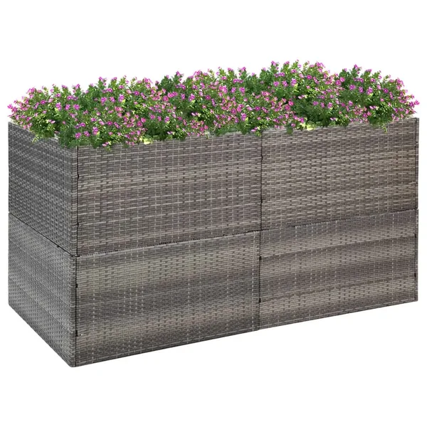 Jardinière Gris 157x80x80 cm Résine tressée