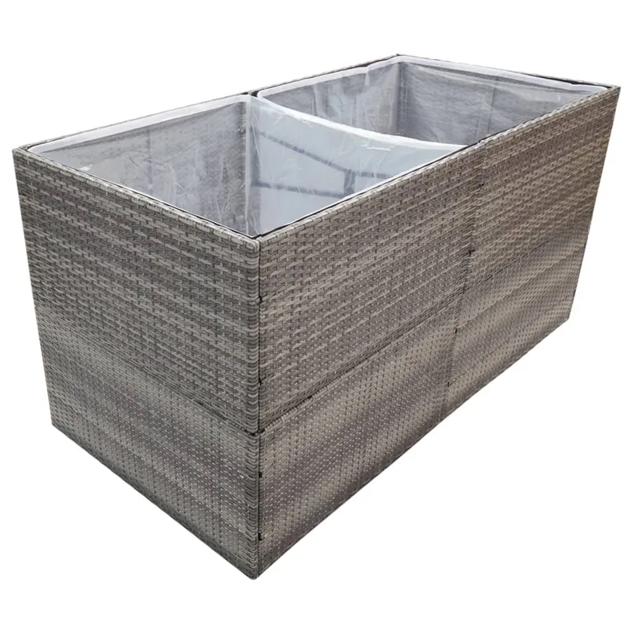Jardinière Gris 157x80x80 cm Résine tressée - 3