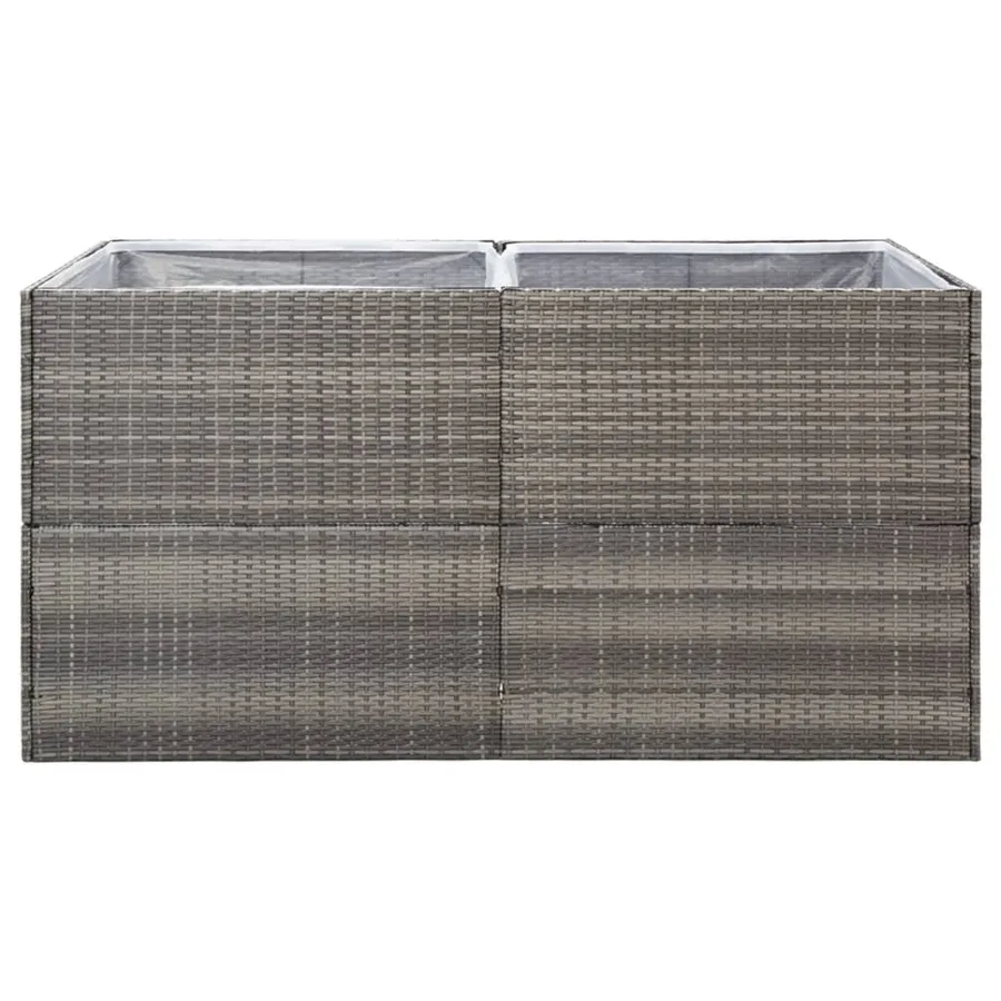 Jardinière Gris 157x80x80 cm Résine tressée - 4