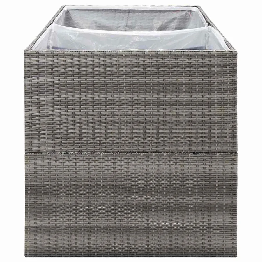 Jardinière Gris 157x80x80 cm Résine tressée - 5