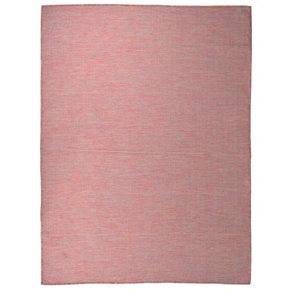 Tapis à tissage plat d'extérieur 120x170 cm Rouge