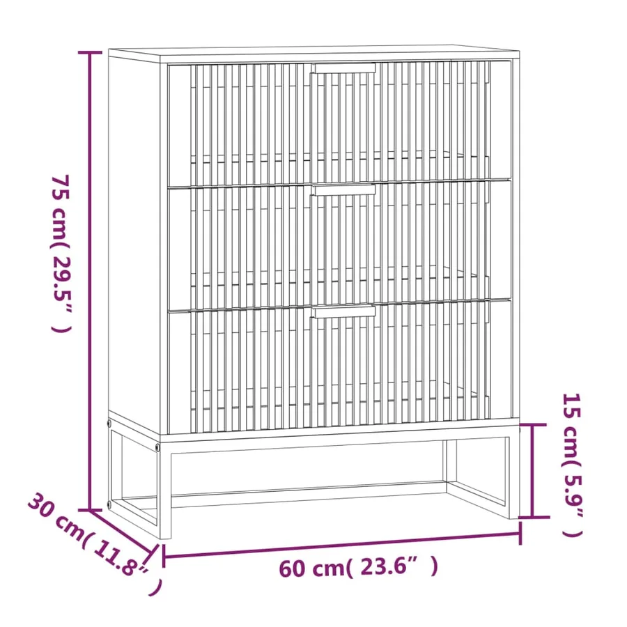 Buffet 60x30x75 cm bois d'ingénierie - 7