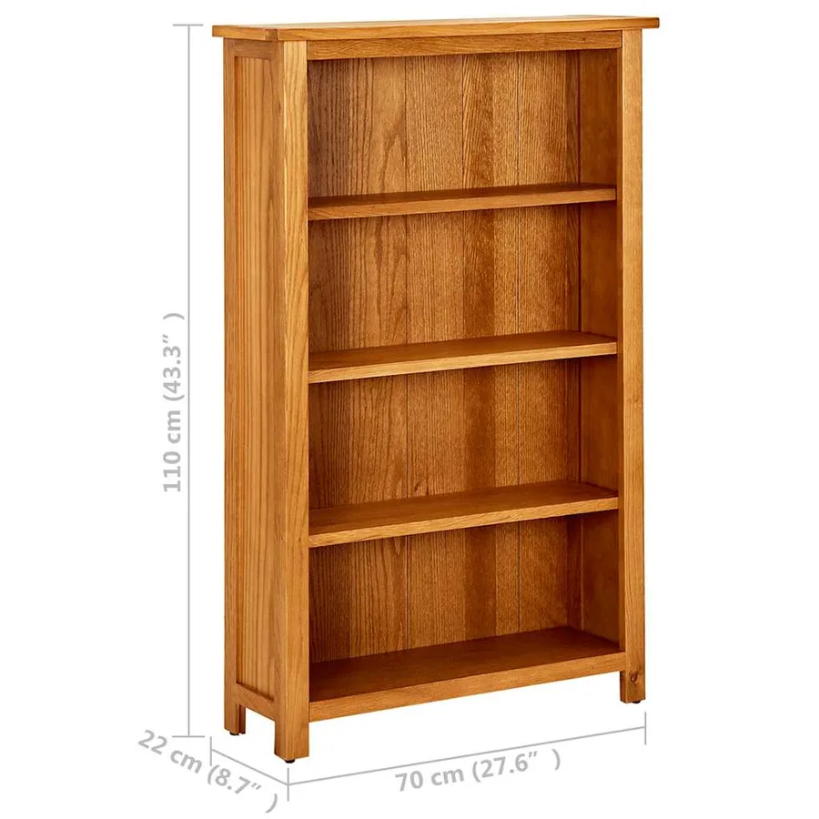 Bibliothèque à 4 niveaux 70x22x110 cm Bois de chêne massif - 6