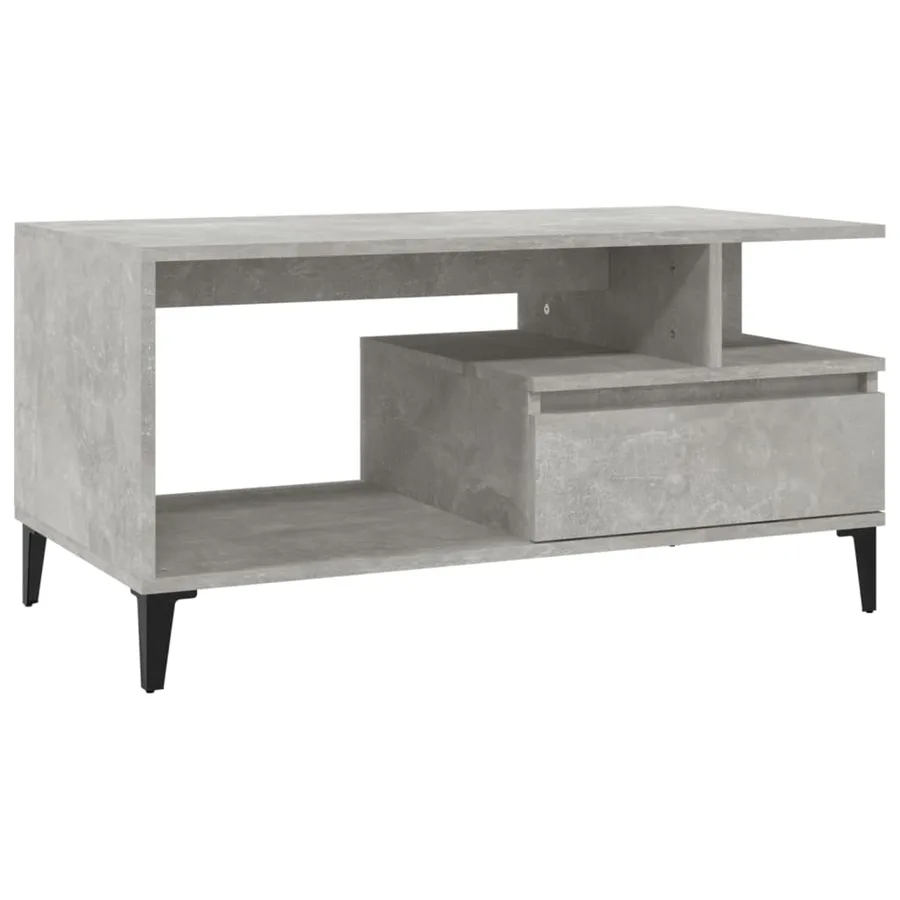 Table basse Gris béton 90x49x45 cm Bois d'ingénierie - 2