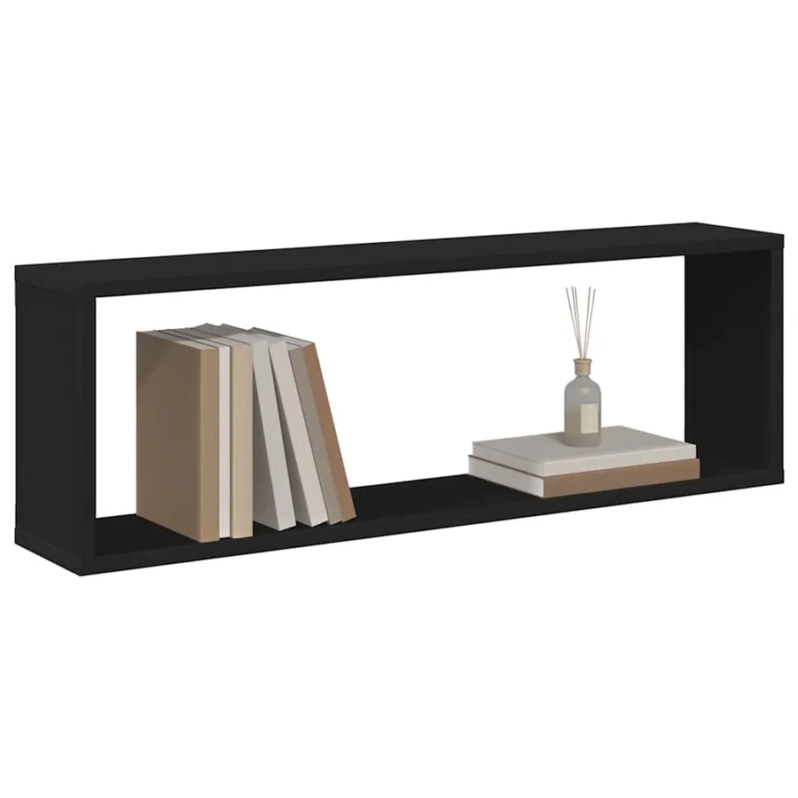 Étagères cube murales 4 pcs Noir 80x15x26,5cm bois d'ingénierie - 4