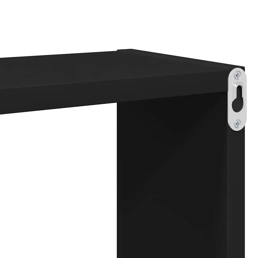 Étagères cube murales 4 pcs Noir 80x15x26,5cm bois d'ingénierie - 9