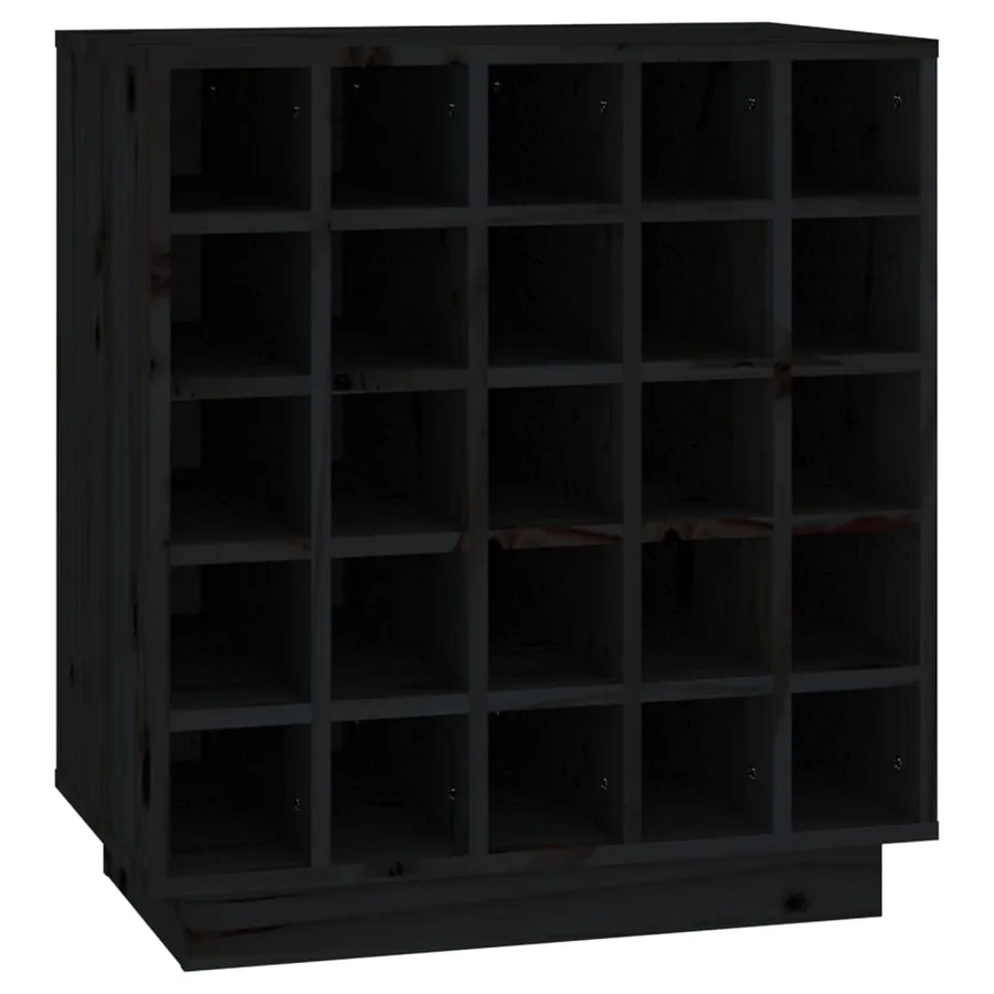 Armoire à vin Noir 55,5x34x61 cm Bois de pin massif - 2