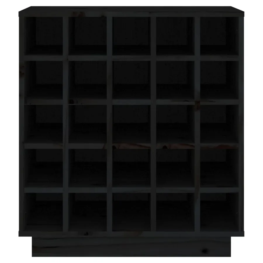 Armoire à vin Noir 55,5x34x61 cm Bois de pin massif - 5