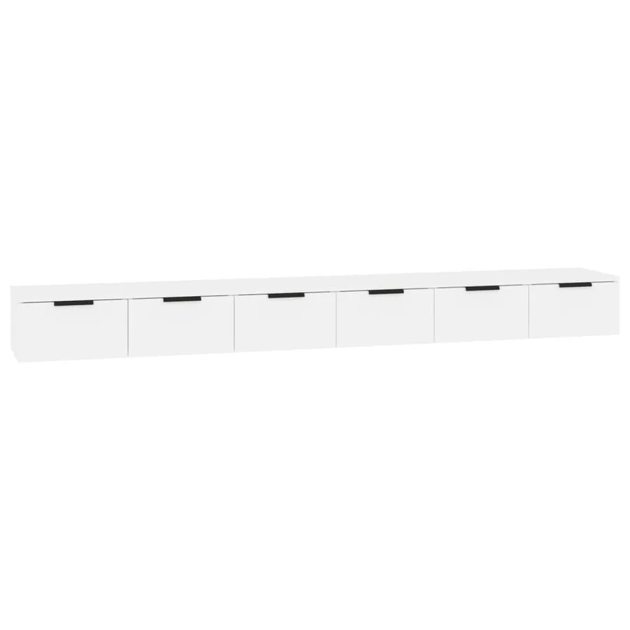 Armoires murales 2 pcs blanc 102x30x20 cm bois d'ingénierie - 2