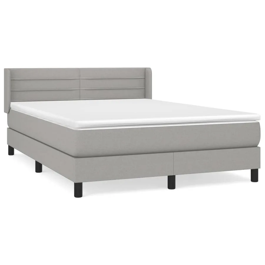 Sommier à lattes de lit avec matelas Gris clair 140x200cm Tissu - 2