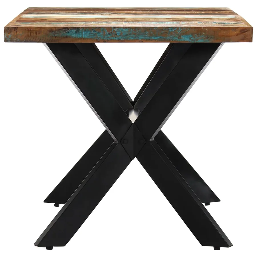 Table à manger 160x80x75 cm Bois de récupération massif - 3