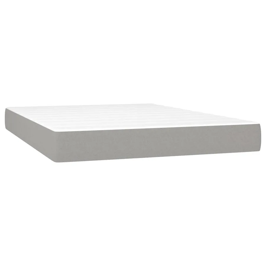 Sommier à lattes de lit matelas LED Gris clair 140x190 cm Tissu - 6