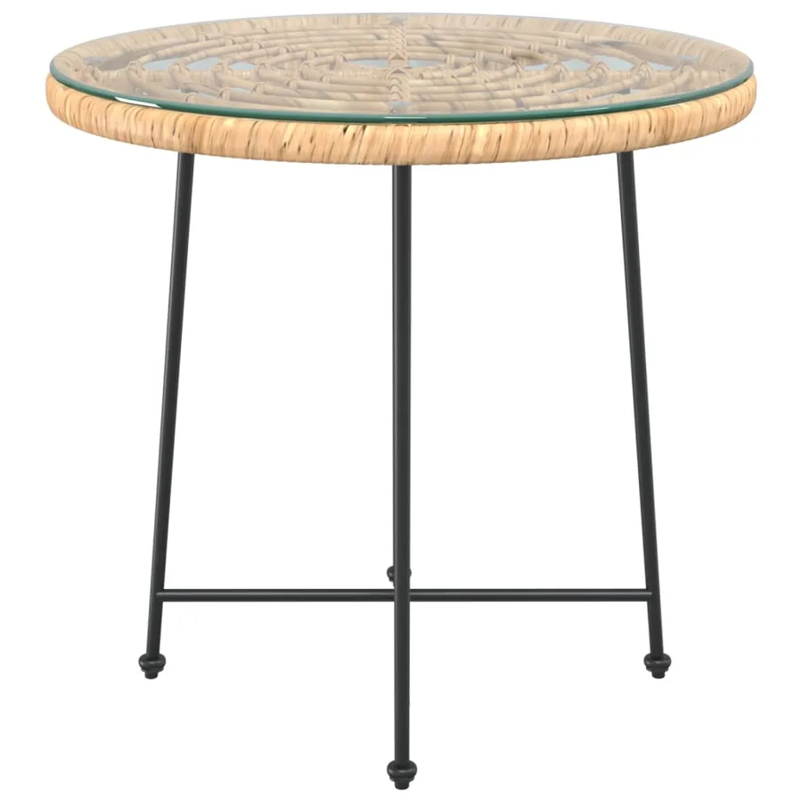 Table de salle à manger Ø80 cm Verre trempé et acier - 3
