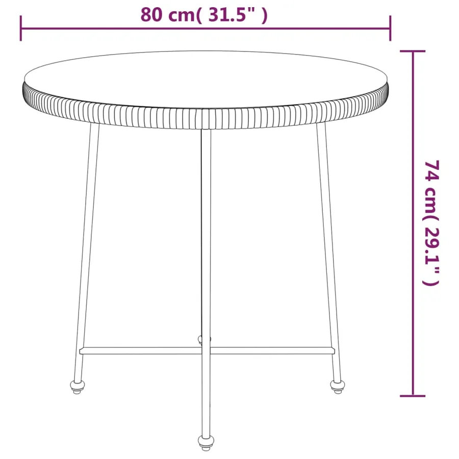 Table de salle à manger Ø80 cm Verre trempé et acier - 6