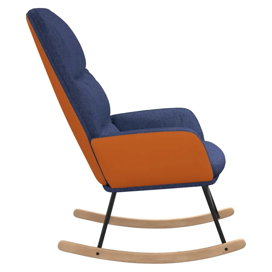 Chaise à bascule Bleu Tissu - 4