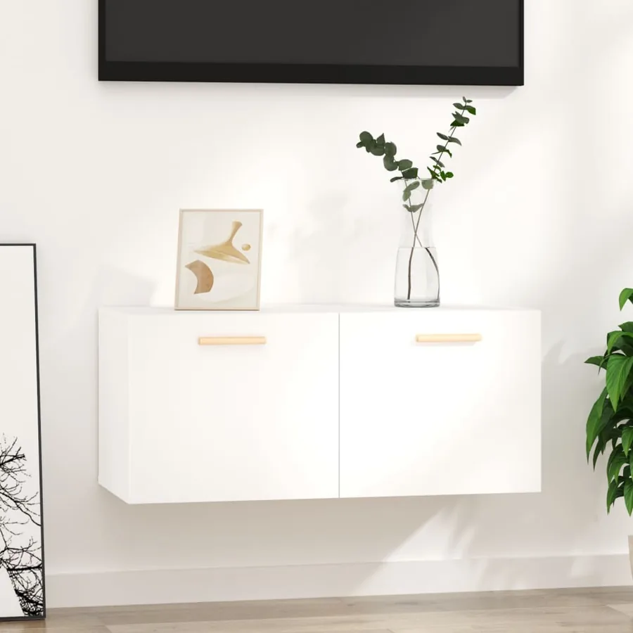 Armoire murale Blanc 80x35x36,5 cm Bois d'ingénierie