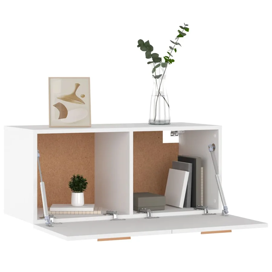 Armoire murale Blanc 80x35x36,5 cm Bois d'ingénierie - 4