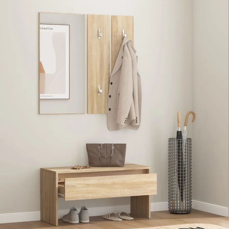 Ensemble de meubles de couloir Chêne Sonoma Bois d'ingénierie - 3