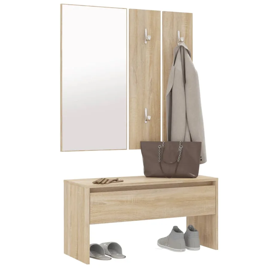 Ensemble de meubles de couloir Chêne Sonoma Bois d'ingénierie - 4