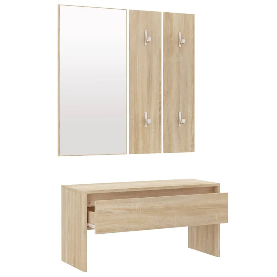 Ensemble de meubles de couloir Chêne Sonoma Bois d'ingénierie - 6