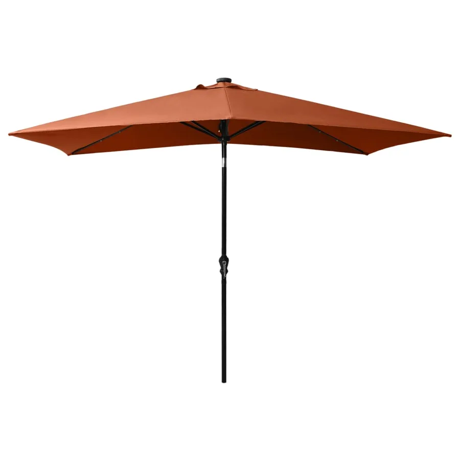 Parasol de jardin avec LED et mât en acier terre cuite 2x3 m - 3